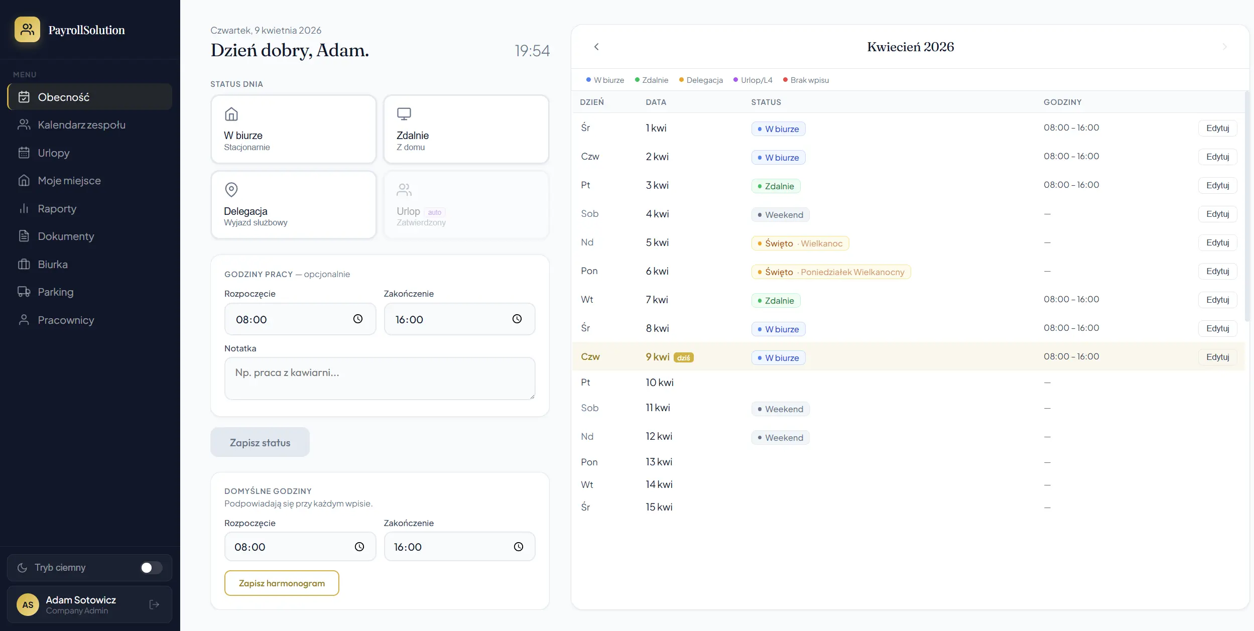 Panel HR PayrollSolution